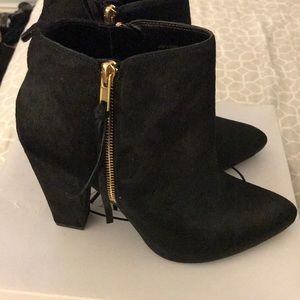 Black pony ankle booties from Steve Madden